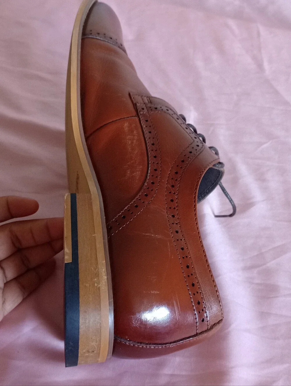 Stacy Adams Dickinson Cognac Cap Toe Oxford Dress Shoes Men’s Size 12